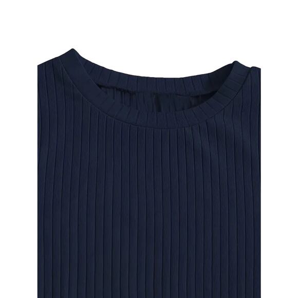 SHEIN Pre-Owned Faded Black Lettuce Trim Crew Neck T-Shirt Sz L - Picture 3 of 6